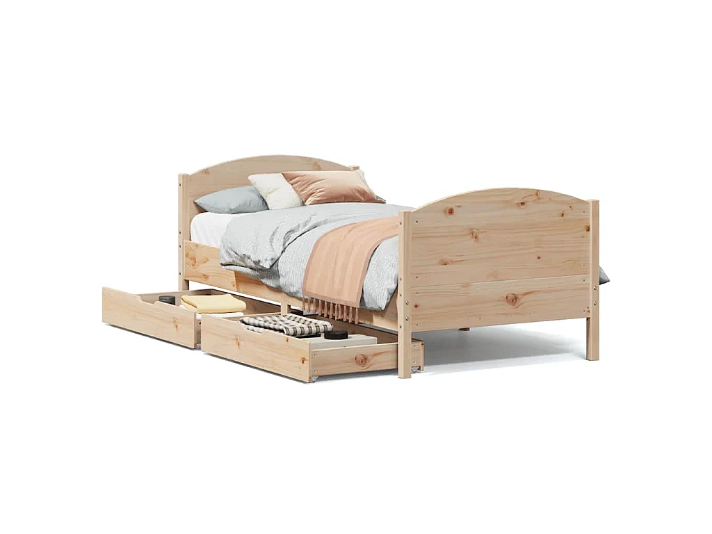 Bedframe zonder matras massief grenenhout 90x190 cm