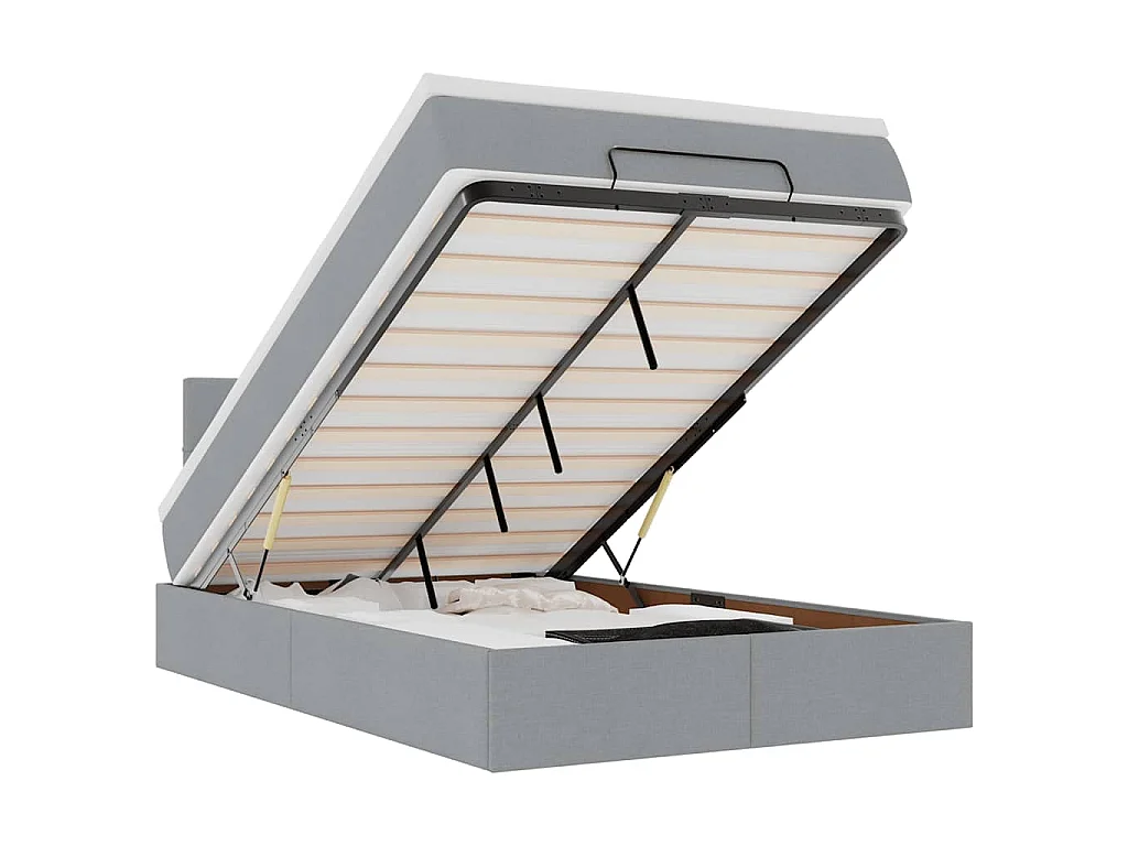 Bed met matras 120x200 cm stof lichtgrijs