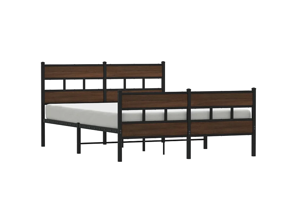 Bedframe zonder matras metaal bruin eikenkleurig 150x200 cm