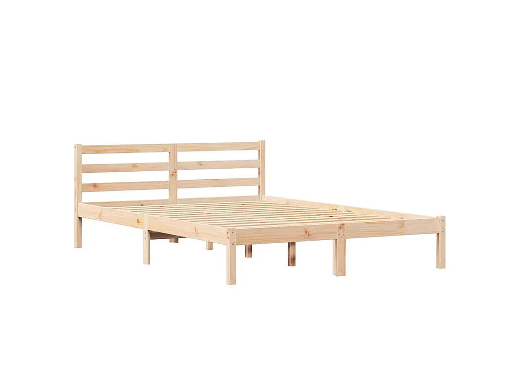 Bedframe met hoofdeinde Bruin 210 x 140 cm Massief grenenhout