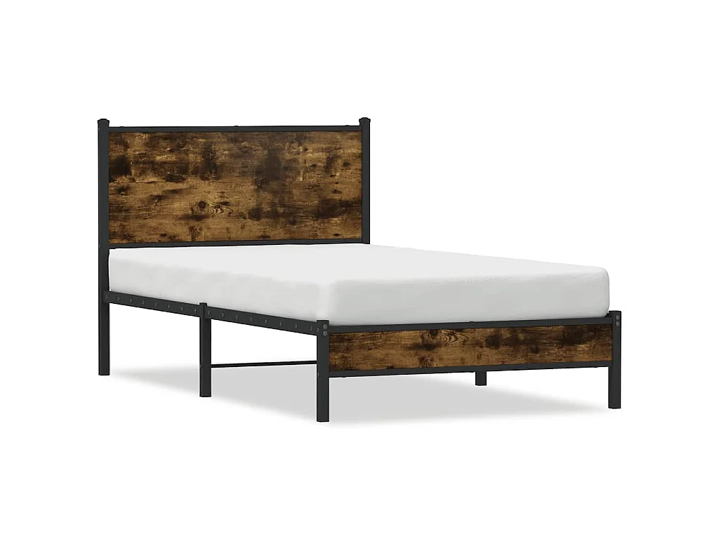 Bedframe zonder matras metaal gerookt eikenkleurig 100x200 cm