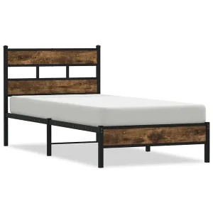 Bedframe met hoofdbord zonder matras sonoma eiken 80×200 cm Bedframe met hoofdbord zonder matras sonoma eiken 80×200 cm