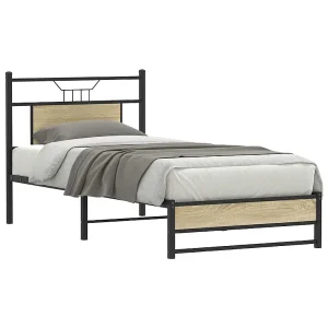 Bedframe zonder matras hout sonoma eikenkleurig 80×200 cm