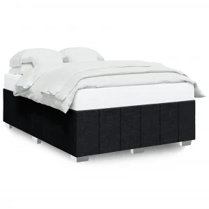 Bedframe zonder matras stof zwart 160×200 cm Bedframe zonder matras stof zwart 160×200 cm