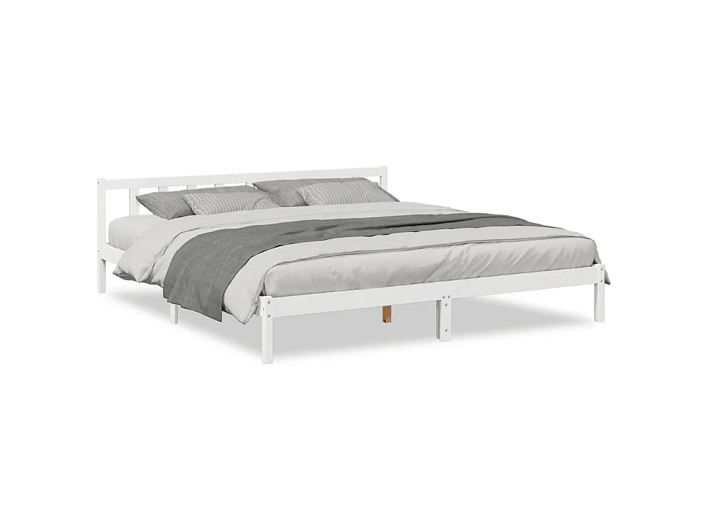 Bedframe extra lang zonder matras grenenhout wit 180x210 cm