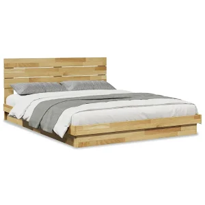 Bedframe hoofdeinde zonder matras 150×200 cm massief hout eiken Bedframe hoofdeinde zonder matras 150×200 cm massief hout eiken