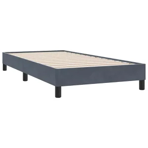 Bedframe zonder matras 80×220 cm fluweel donkergrijs Bedframe zonder matras 80×220 cm fluweel donkergrijs