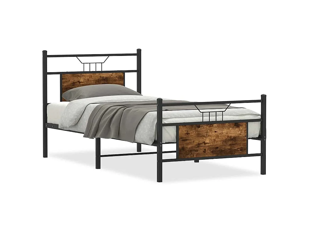 Bedframe zonder matras hout gerookt eikenkleurig 80x200 cm