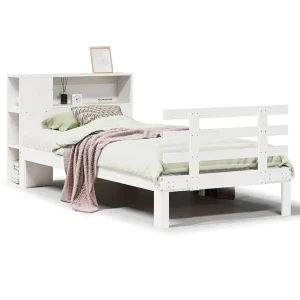 Bed met boekenkast zonder matras grenenhout wit 75×190 cm Bed met boekenkast zonder matras grenenhout wit 75×190 cm