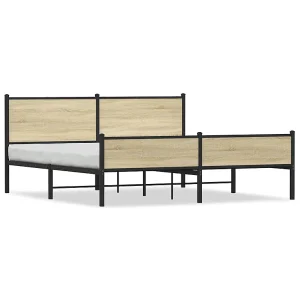Bedframe zonder matras metaal sonoma eikenkleurig 160×200 cm Bedframe zonder matras metaal sonoma eikenkleurig 160×200 cm