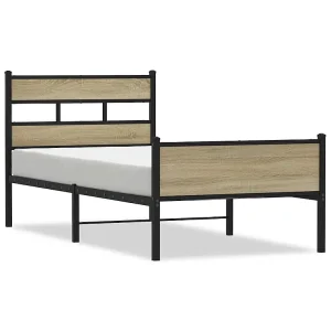 Bedframe zonder matras hout sonoma eikenkleurig 80×200 cm
