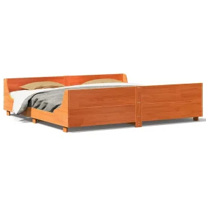 Bedframe zonder matras massief grenenhout wasbruin 180×200 cm Bedframe zonder matras massief grenenhout wasbruin 180×200 cm
