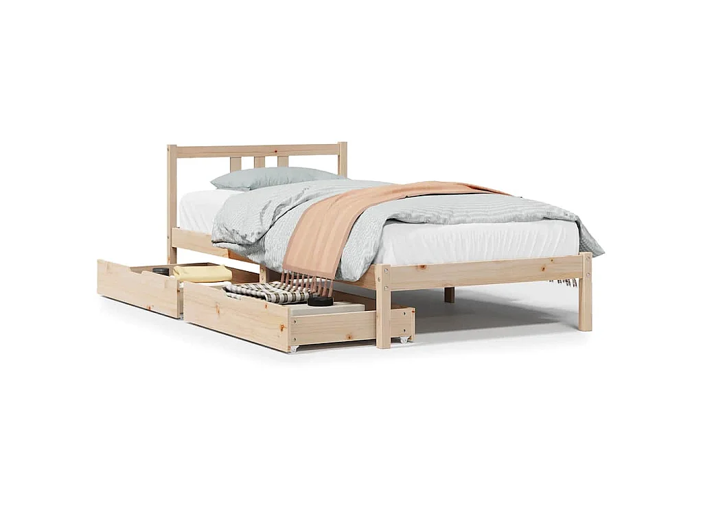 Bedframe zonder matras massief grenenhout 90x190 cm