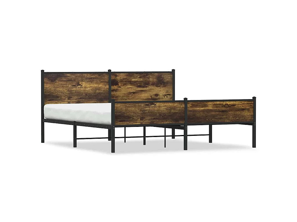 Bedframe zonder matras metaal gerookt eikenkleurig 160x200 cm