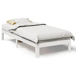 Bedframe zonder matras massief grenenhout wit 90×200 cm Bedframe zonder matras massief grenenhout wit 90×200 cm