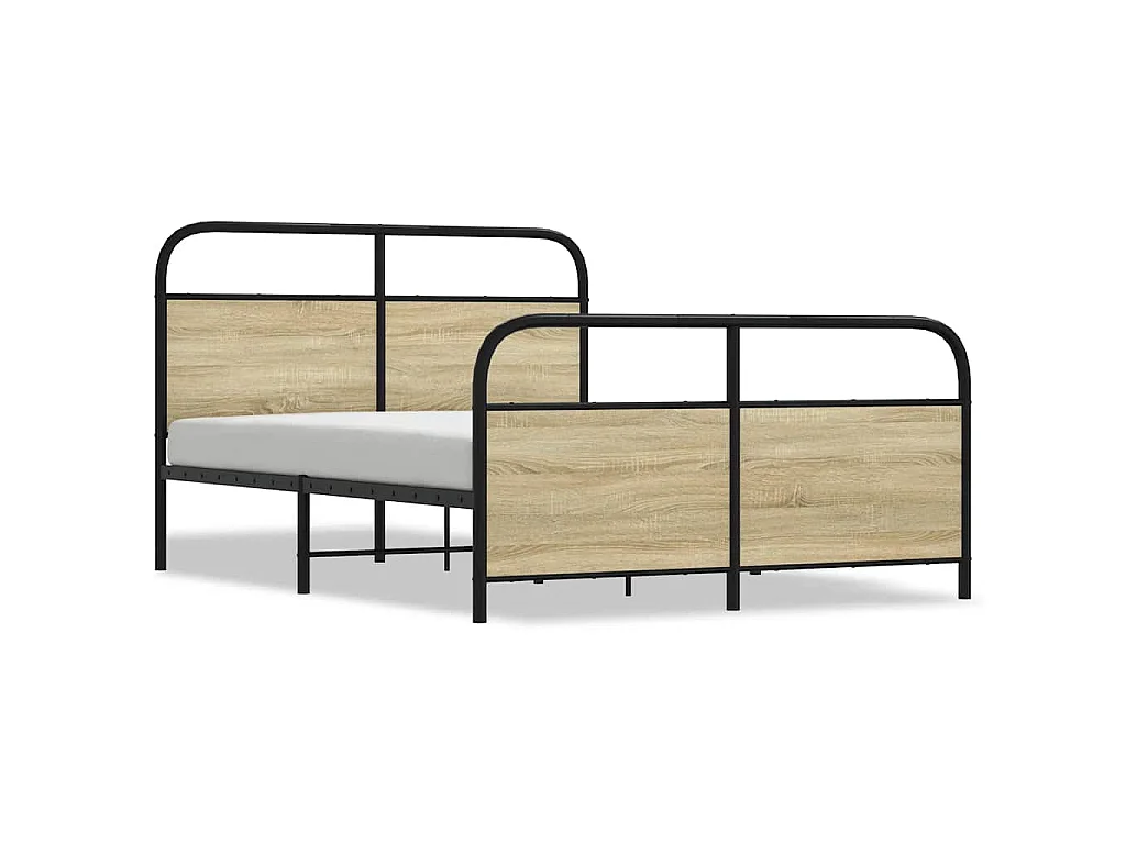 Bedframe zonder matras metaal sonoma eikenkleurig 140x200 cm