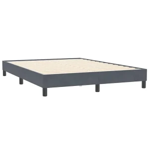 Bedframe zonder matras 140×210 cm fluweel donkergrijs Bedframe zonder matras 140×210 cm fluweel donkergrijs