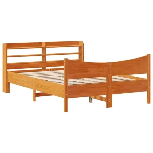Bedframe met hoofdbord massief grenenhout wasbruin 160×200 cm Bedframe met hoofdbord massief grenenhout wasbruin 160×200 cm