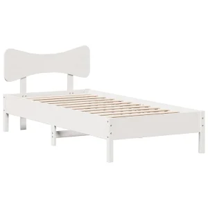 Bedframe zonder matras massief grenenhout wit 90×190 cm Bedframe zonder matras massief grenenhout wit 90×190 cm