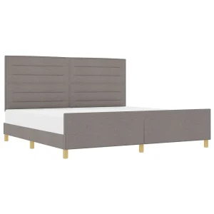 Bedframe met hoofdeinde Taupe 200 x 200 cm Stof Bedframe met hoofdeinde Taupe 200 x 200 cm Stof