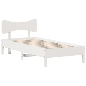Bedframe zonder matras massief grenenhout wit 90×200 cm Bedframe zonder matras massief grenenhout wit 90×200 cm