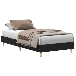 Bedframe Zwart eiken 100 x 200 cm Bewerkt hout Bedframe Zwart eiken 100 x 200 cm Bewerkt hout