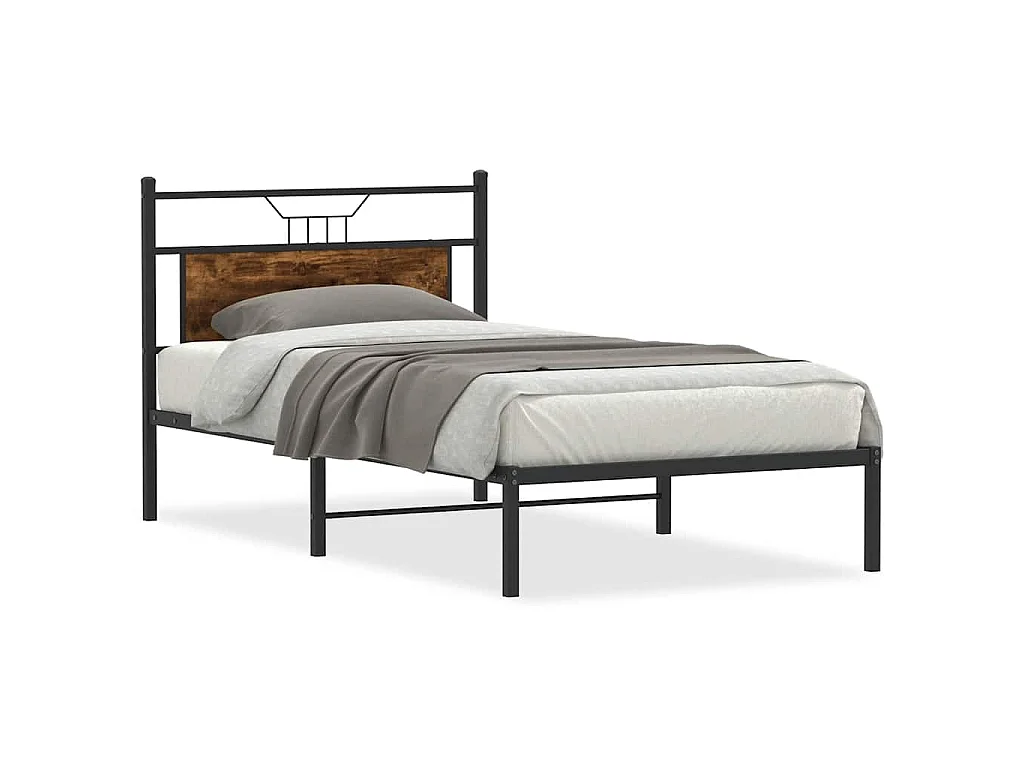 Bedframe zonder matras hout gerookt eikenkleurig 100x200 cm