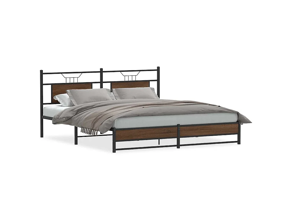 Bedframe zonder matras bewerkt hout bruin eikenkleur 160x200 cm