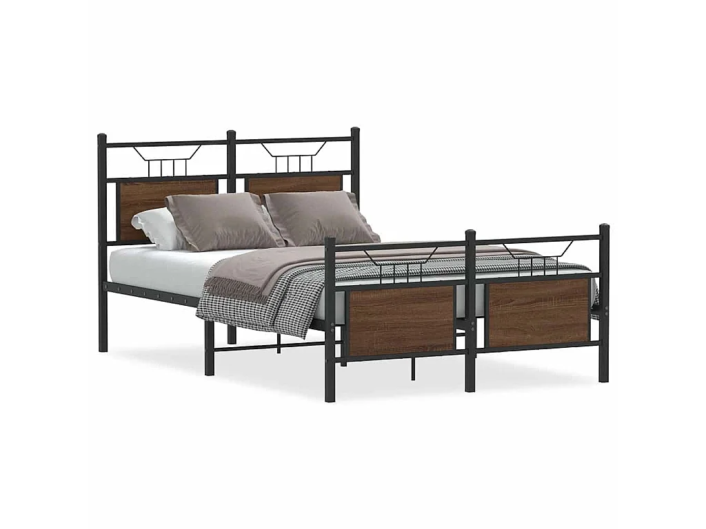 Bedframe zonder matras bewerkt hout bruin eikenkleur 120x190 cm