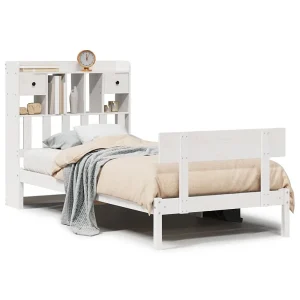 Bed met boekenkast zonder matras grenenhout wit 90×190 cm Bed met boekenkast zonder matras grenenhout wit 90×190 cm