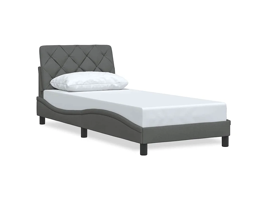 Bedframe zonder matras 80x200 cm stof donkergrijs