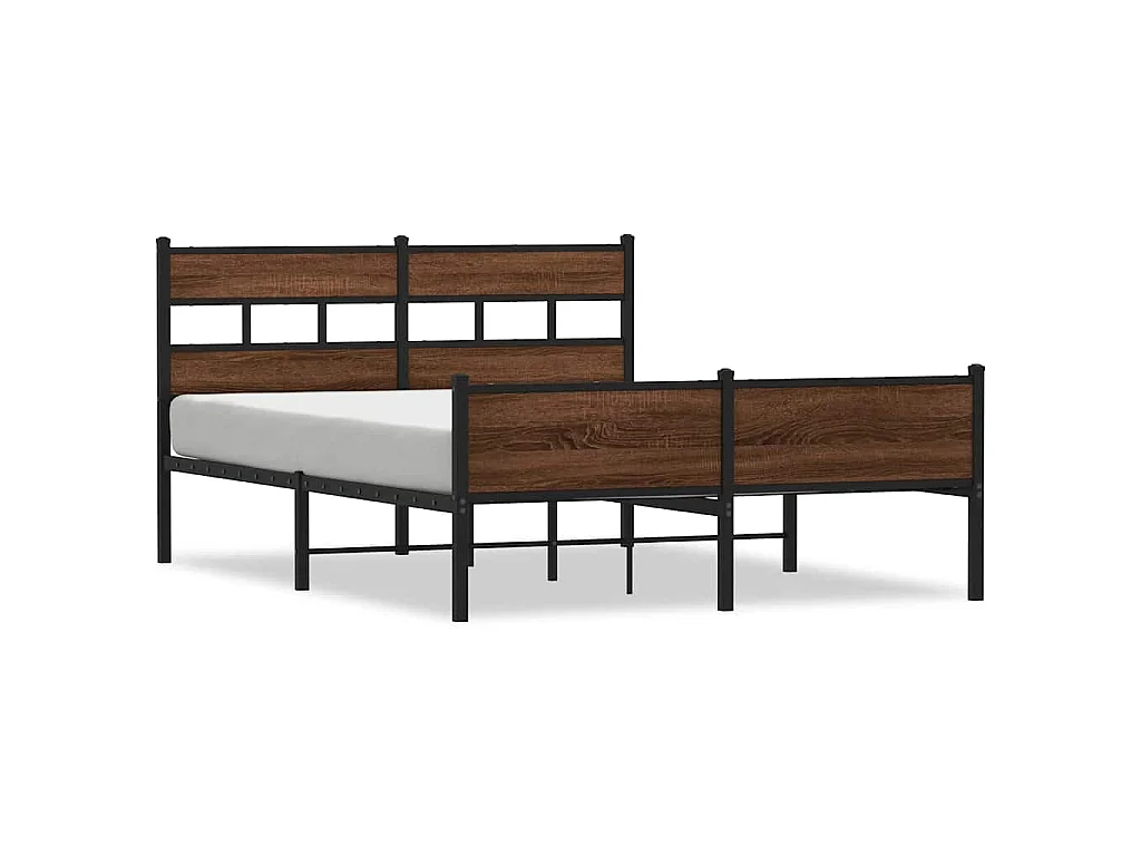 Bedframe zonder matras bewerkt hout bruin eikenkleur 140x190 cm