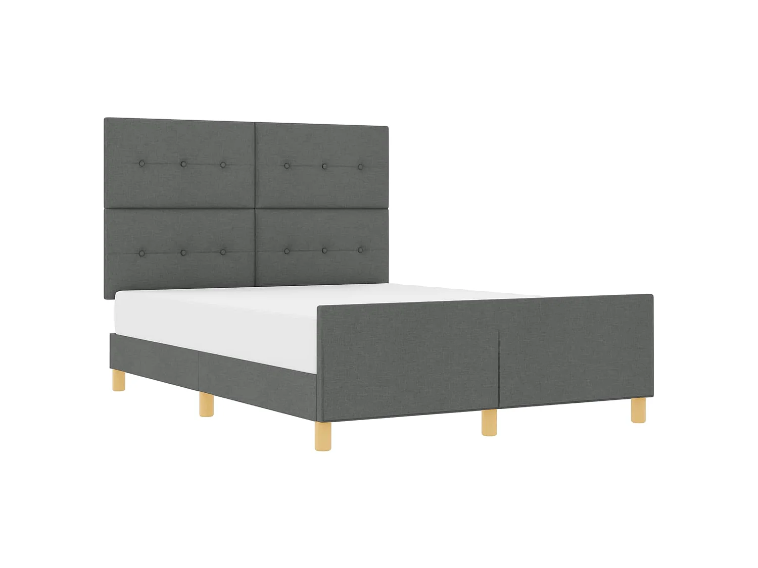 Bedframe met hoofdeinde Donkergrijs 140 x 190 cm Stof