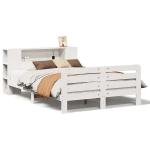 Bedframe zonder matras massief grenenhout wit 140×200 cm Bedframe zonder matras massief grenenhout wit 140×200 cm