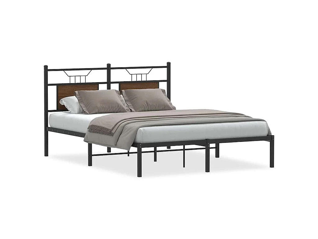 Bedframe zonder matras bewerkt hout bruin eikenkleur 137x190 cm