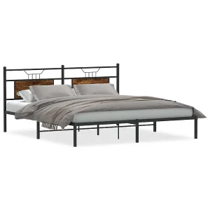 Bedframe zonder matras hout gerookt eikenkleurig 160×200 cm Bedframe zonder matras hout gerookt eikenkleurig 160×200 cm