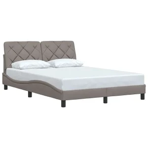 Bedframe zonder matras stof taupe 140×200 cm Bedframe zonder matras stof taupe 140×200 cm