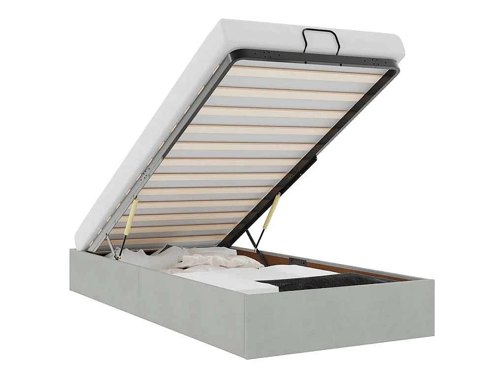Bedframe zonder matras 100x200 cm fluweel lichtgrijs