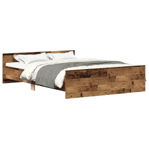 Bedframe zonder matras bewerkt 135×190 cm bewerkt hout oud Bedframe zonder matras bewerkt 135×190 cm bewerkt hout oud