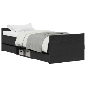 Bedframe met hoofdeinde Zwart eiken 75 x 190 cm Bewerkt hout Bedframe met hoofdeinde Zwart eiken 75 x 190 cm Bewerkt hout