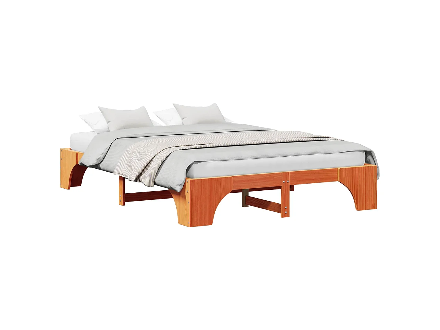 Bedframe Wasbruin 160 x 200 cm Massief grenenhout