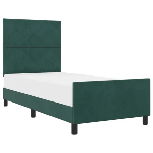 Bedframe met hoofdeinde Donkergroen 90 x 190 cm Fluweel