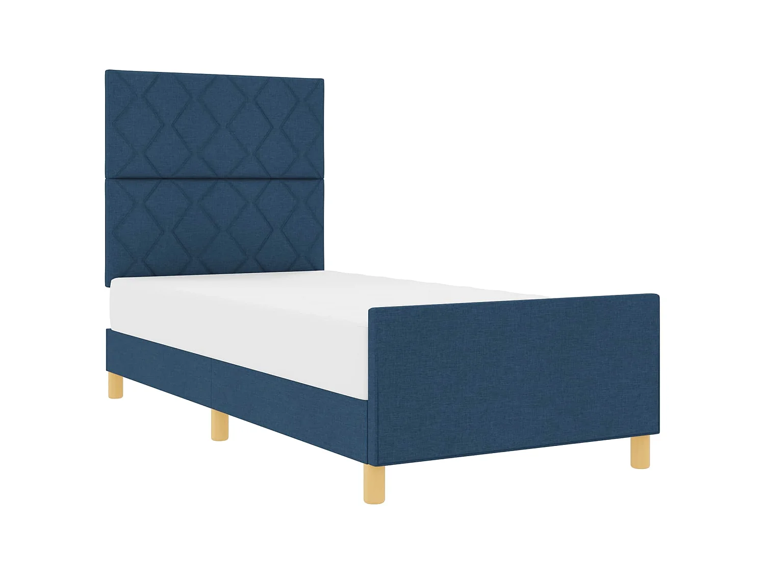 Bedframe met hoofdeinde Blauw 100 x 200 cm Stof