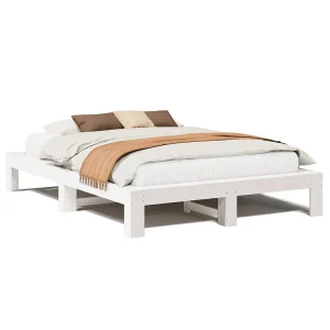 Bedframe zonder matras massief grenenhout wit 140×200 cm Bedframe zonder matras massief grenenhout wit 140×200 cm