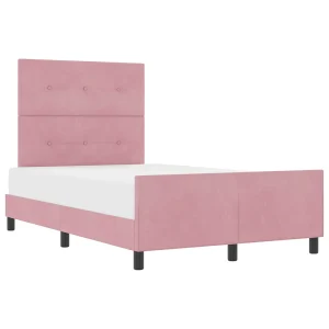 Bedframe met hoofdeinde Roze 120 x 200 cm Fluweel