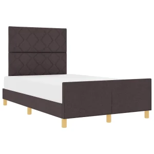 Bedframe met hoofdeinde Donkerbruin 120 x 200 cm Stof Bedframe met hoofdeinde Donkerbruin 120 x 200 cm Stof