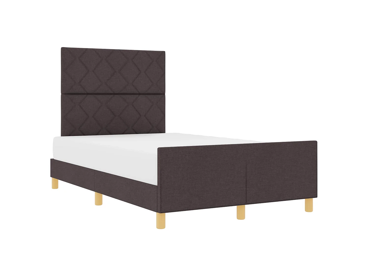 Bedframe met hoofdeinde Donkerbruin 120 x 200 cm Stof