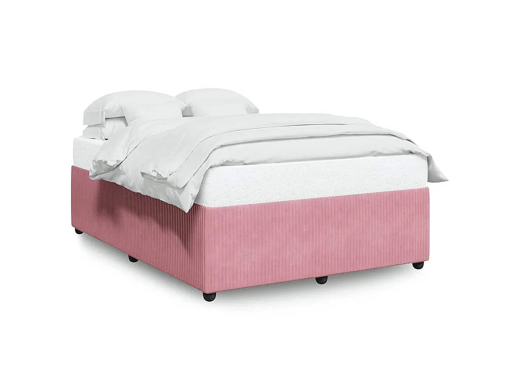 Bedframe fluweel roze 140x190 cm