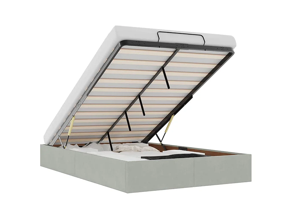 Bedframe zonder matras 120x200 cm fluweel lichtgrijs