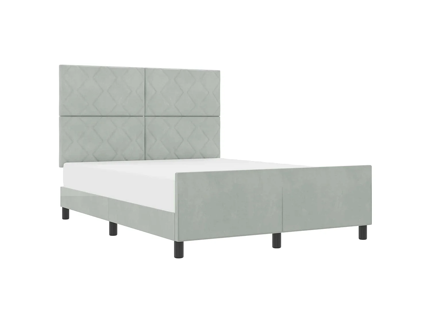 Bedframe met hoofdeinde Lichtgrijs 140 x 200 cm Fluweel